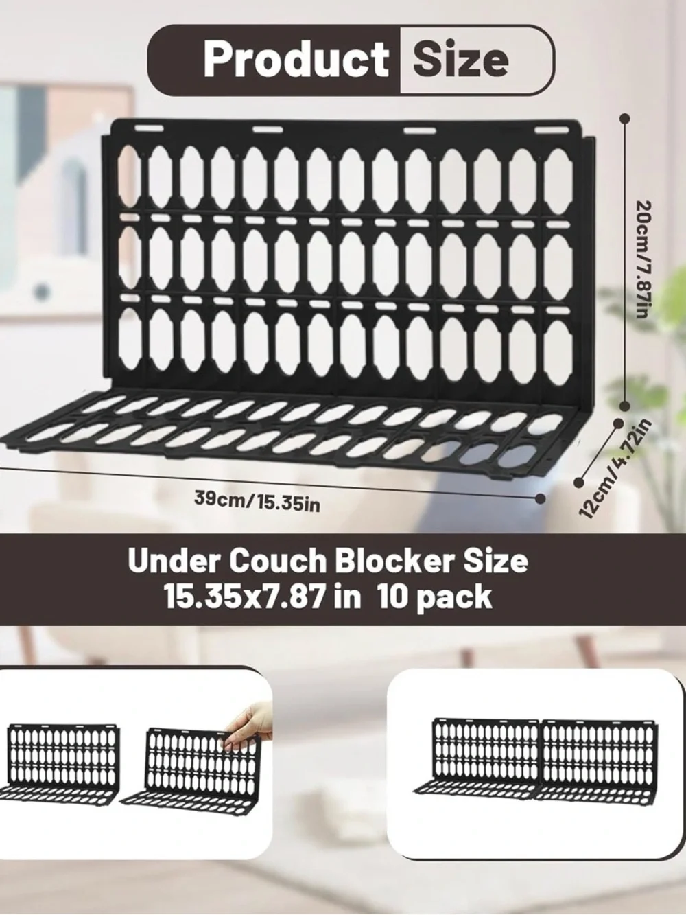 HONKID Under Couch Blocker 10 Pack, Under Bed Blocker Toys New In Open Box